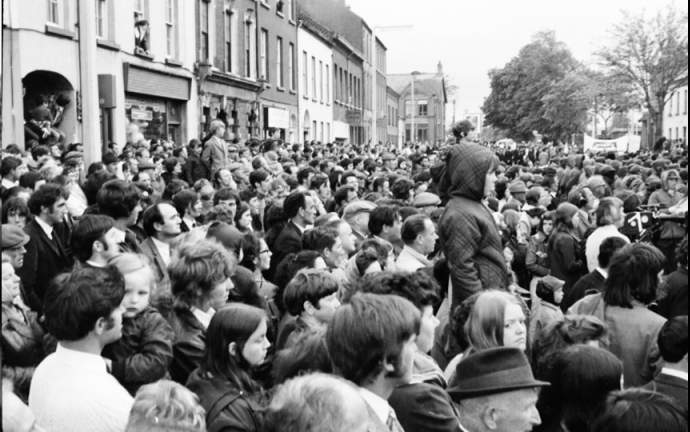 A crowd scene in Limavady