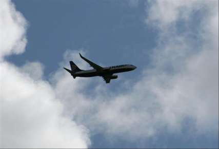 A passenger plane over the Roe Valley