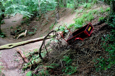 A stationary trailer