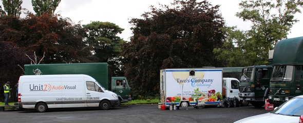 A film set car park
