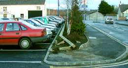 Smashed fence outside Lidl's