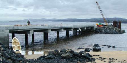 The new pier and a hanging boat