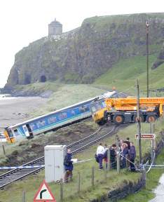 A crashed train