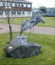 A concrete dog