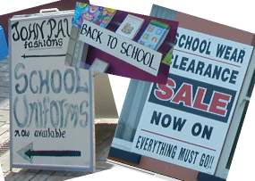 Back to school signs
