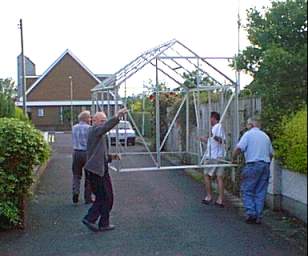 Four old boys stealing a greenhouse in Limavady
