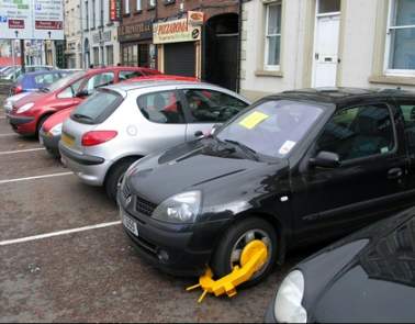 A clamped car