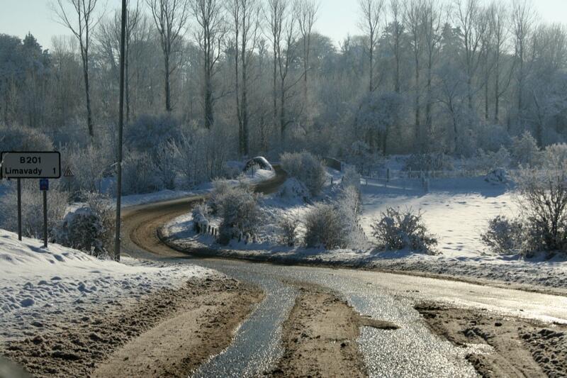 Curly bridge in winter