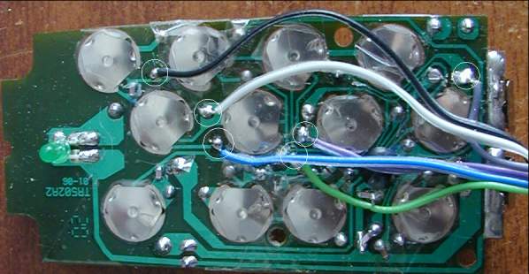 The solder side of the controller