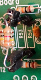 The resistor in place