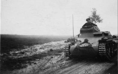 Tank on a road in Russia