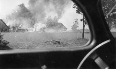Burning village